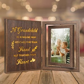 Light Up Grandparents Picture Frame - Grandma & Grandpa Picture Frame for New Grandma Gifts, Grandparents Gifts, Mother's Day, Father's Day, Birthday, Holds Two 4x6 Photos