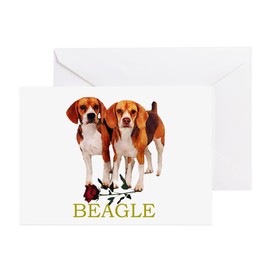 CafePress Beagle Valentines Love Heart Greeting Cards (Packa Folded Greeting Cards (10-pack) Matte