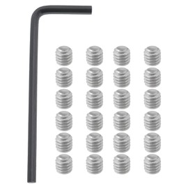 Briny River 60PCS Stainless Steel Hex Socket Set Screws 10-32 x 3/16" with Wrench for Door Handle Fixture Knobs Locks Precision Machinery