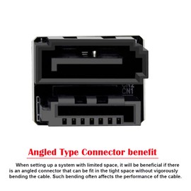 CY Adapter Single SATA 7Pin Female to 7Pin Male 360 Degree Angled for Desktops SSD HDD Mainboard, SA-019-HX
