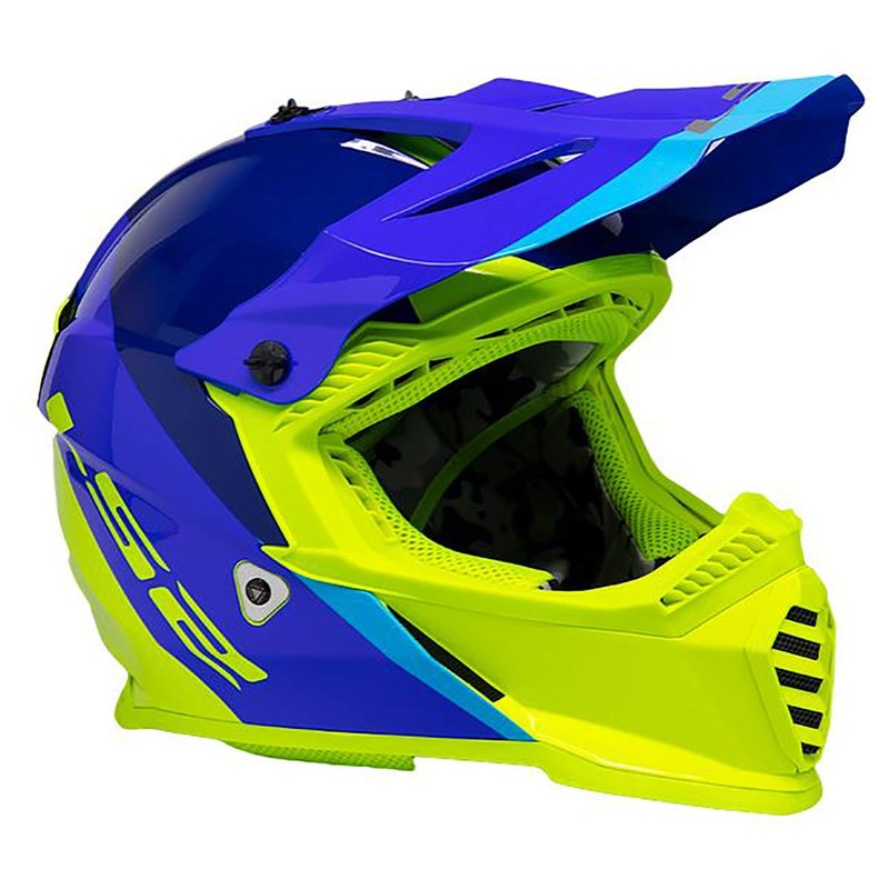 LS2 Helmets Gate Launch Full Face Helmet (Blue/HiViz - X-Large)