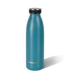 wenco Stainless Steel Drinking Bottle 0.5 L / 500 ml Insulated and Leak-Proof for Cold and Hot Drinks Can Also Be Used as a Thermos Flask BPA Free - carribean Blue