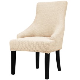 Lellen Velvet Stretch Wingback Chair Cover Slipcover - Reusable Protector Cover for Dining Room Banquet Home Decor etc Machine Washable Hand Washable (01 T-Shaped Twill Taupe, 1PC)