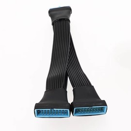 USB 3.0 Male to Female Dock Connector Splitter Extension Cable - Small Mini USB 3.0 19/20 Pin 1 to 2 Y-Splitter Internal Adapter - Motherboard Power Interface Stabilizing Extension Tool, 5.9 in.