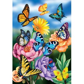 Briarwood Lane Butterflies In The Garden Spring House Flag