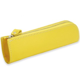L-20664 Leather Pen Case, Women's, Men's, Stylish, Slim, Simple, Adults, College Students, Made in Japan, Cute, Himeji Leather, Gift, Present, yellow, Colorful Himeji Leather Pencil Case