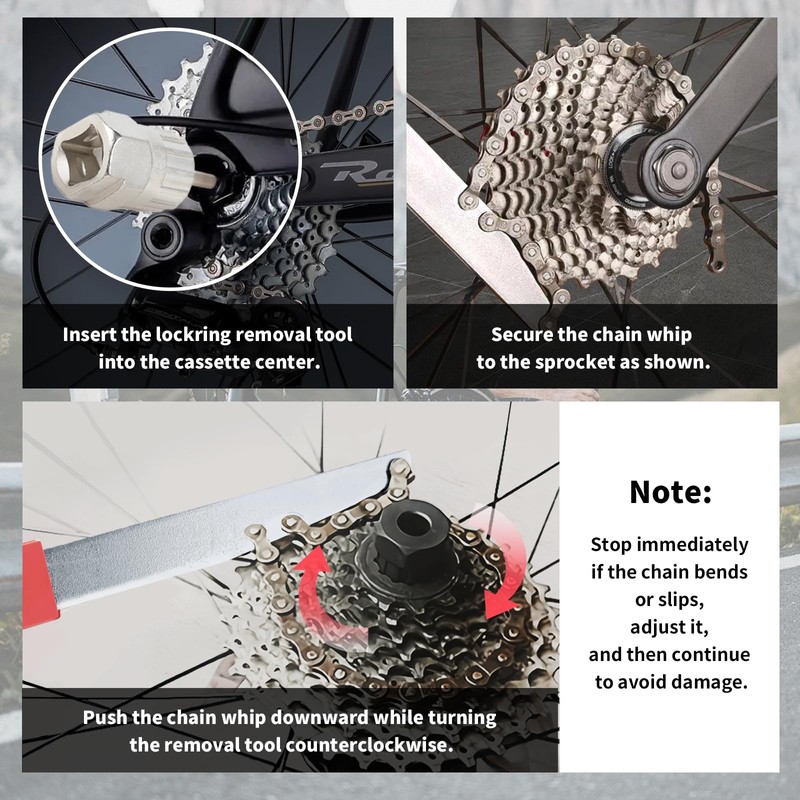 Lrocotanc Bicycle Chain Whip – Sprocket Puller Set – Includes