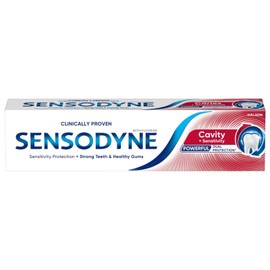 Sensodyne Cavity & Sensitivity Toothpaste 75ml – Daily Protection for Sensitive Teeth, Enamel Strengthening, Fresh Breath