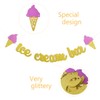 Gold Glittery Ice Cream Bar & Ice Cream Sign Banner