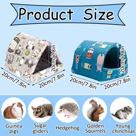 2 Pack 7.8 Inches Guinea Pig Bed, Guinea Pig Hideout Washable Small Animal House Cage Accessories, for Guinea Pigs Chinchillas Dwarf Rabbits Hamsters Hedgehogs and Rats