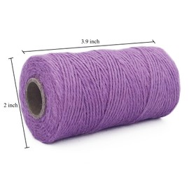 Colored Jute Twine 328 Feet Durable Natural Jute Rope String Perfect for Arts Crafts Mason Jars Wrapping Wedding Decorations Home Gardening Durable Packing String for Gifts Presents,Purple