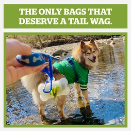 Pogi's Dog Poop Bag Dispenser with Metal Carabiner Clip - Includes 15 Pogi's Poop Bags for Dogs