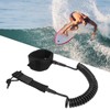 Surfboard Leash High Elasticity TPU Black Adjustable Coiled Surfing Leg