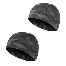 Moisture Wicking Skull Cap Beanie Hat, 2 Pcs Cycling Running Cap, Breathable Summer Under Helmet Hats, for Hiking Motorcycle Sports Hat Skull Cap