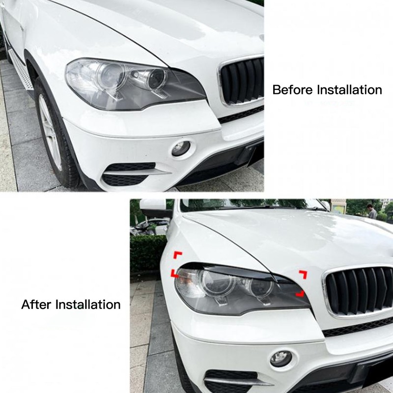 1 Pair Headlight Eyebrow Left Right Fade Proof Front Headlight