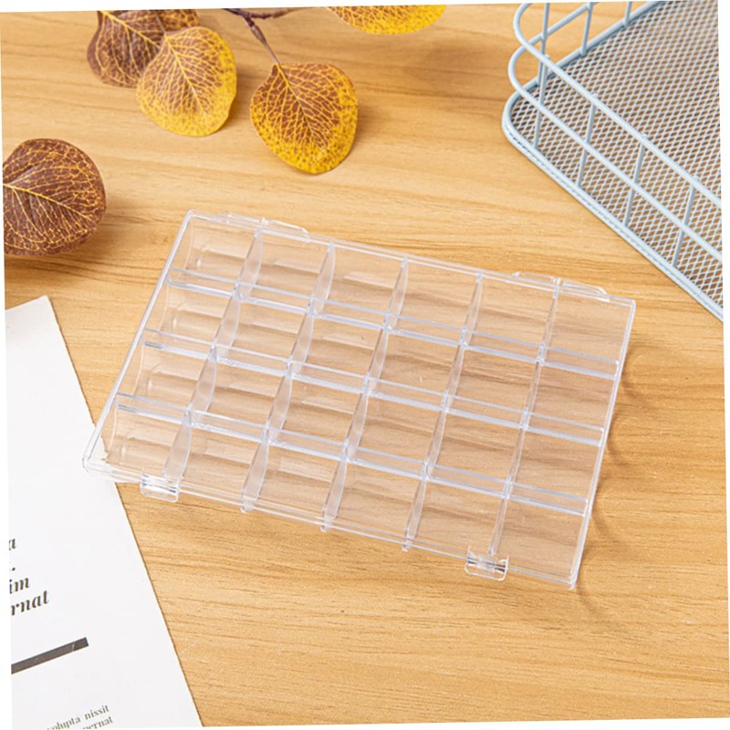 Ipetboom 2Pcs Transparent Nail Art Organizer Boxes with Compartments Storage