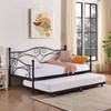 VECELO Twin Size Daybed Frame Metal Steel Slat Support with