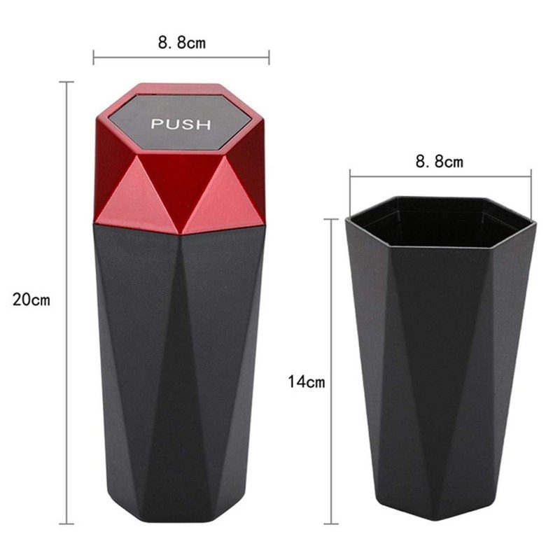 LILOVE Car Rubbish Bin Eco-friendly Plastic Car Trash Can With
