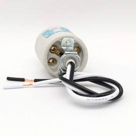 E26 Socket, Ceramic Standard Medium Screw Socket, E26 E27 Bulb Lamp Holder, E26 Light Socket with 12 inch Wire Lead for Halogen Incandescent LED Light Bulb (5 Pack)