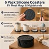 Nightstand Coaster, 6 Pack 3.94 Inch Drink Coasters with Storage