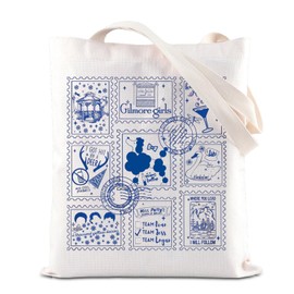 FOTAP Gilmore Girly Stamp Doodle Inspire Tote Bag Stars Hollow Quote Gift Luke's Diner Gift Gilmore Girly Merch (Gilmore Doodle UK)