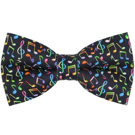 OCIA - Pajarita ajustable con diseño preatado para adultos y niños, Negro (nota musical), Talla única