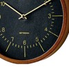 INTERFORM INC. Blindhef CL-3354BK Interform Wall Clock, Leather, Black, Radio
