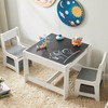 GTOLV Kids Table and Chair Set, 3 in 1 Wooden