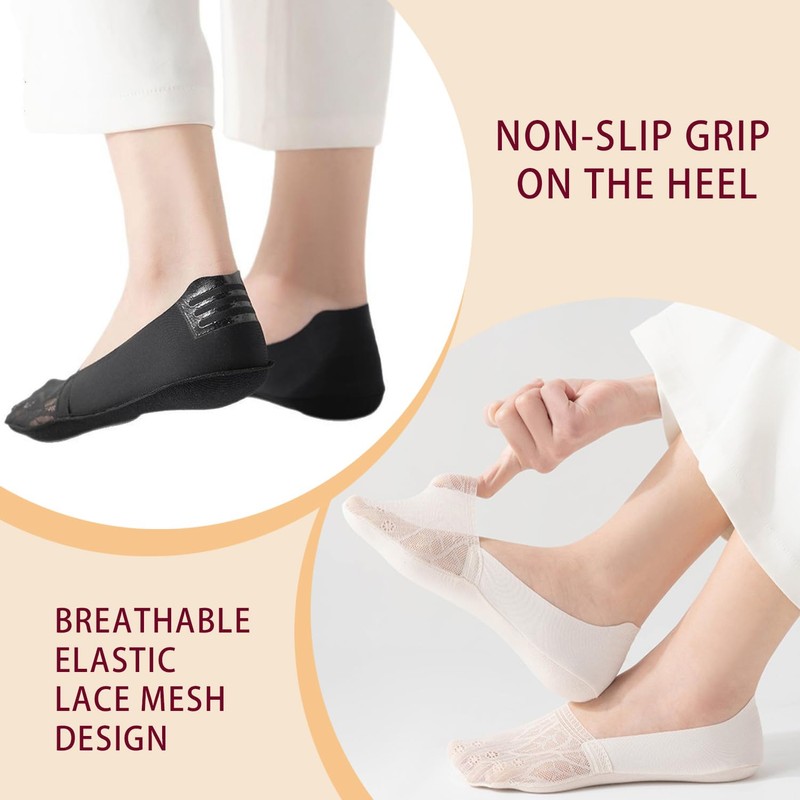 Triplewood Women's Mesh No Show Socks Super Elastic Ankle Low