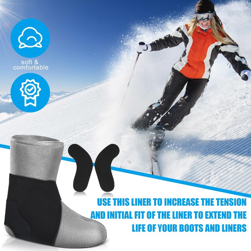 Syhood 2 Pcs Ski Snowboard Boot Fitting Liner Sleeves with