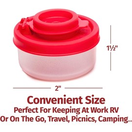 2Pcs 2" Red Small Salt and Pepper Shakers for Shaker Set for Salt and Pepper with Lockable Lid to Take with You - Perfect for Travel, Camping - 40G, Attractive Salt and Pepper Shaker Sets