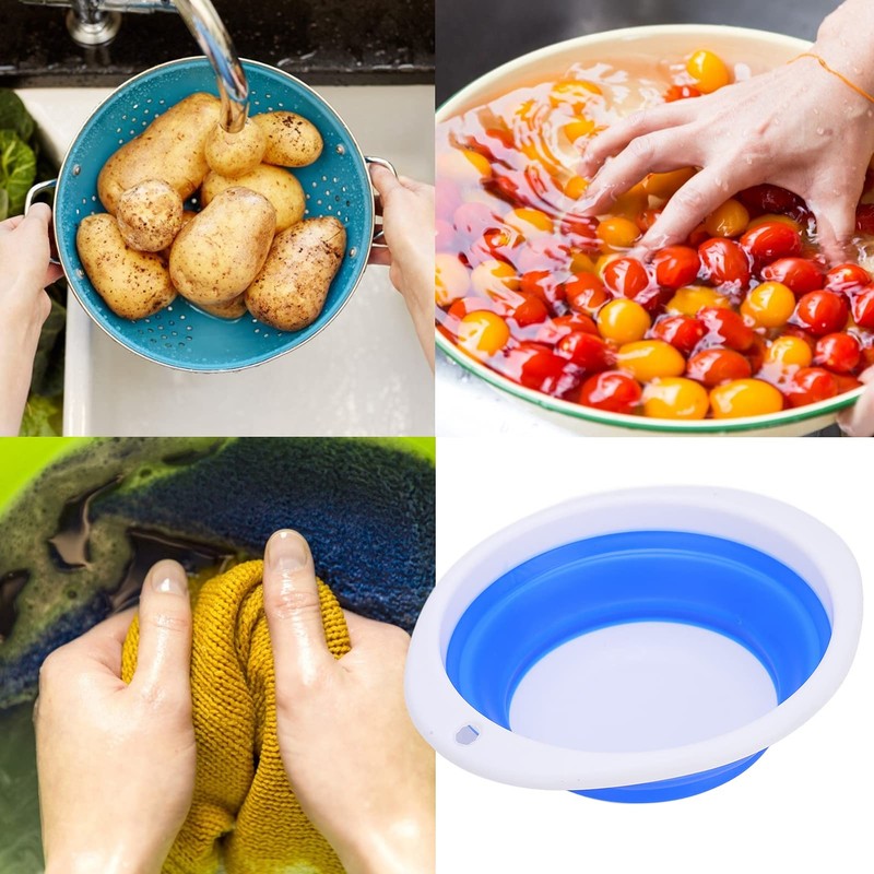 Collapsible Dish Basin, Practical Plastic Basin Folding for Washing Vegetables
