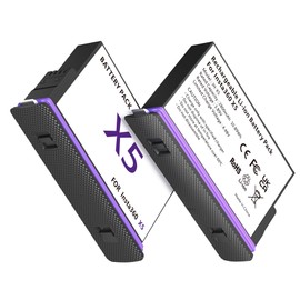 Rszfnjxry Insta 360 X5 Battery 2800mAh High Capacity 2 Pack for Insta360 X5 (Battery*2)