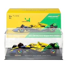 HTLNUZD Bburago 1:43 2024 New F1 Mclaren MCL38#4 Lando Norris - Monaco Edition - Alloy Racing Car 1/43 Formula One Model Car Die Cast Adult Collection Vehicles Gift (Hardbound version)