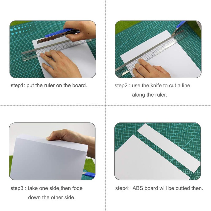 ABS0915 4pcs 1.5mm Thickness 200mm x 250mm White Polystyrene Sheets