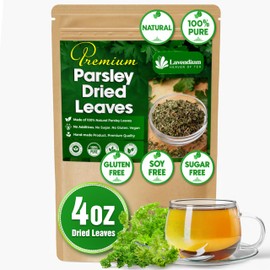 Lavendium, 4 oz Premium Dried Parsley Leaves – 100% Pure, Non-GMO, Gluten-Free, Vegan – Aromatic Culinary Herb for Cooking, Garnish, and Seasoning – No Additives or Preservatives – Resealable Bag