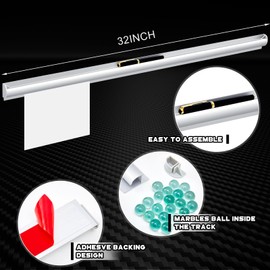 Henoyso 2 Pieces Restaurant Ticket Holder Receipt Holder Aluminum Order Ticket Rack Silver Kitchen Slide Check Rack for Office Cafes Pubs(32 Inch,Pen Slot)