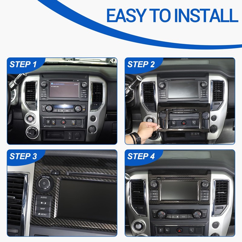 Center Console Panel Trim Cover Compatible with Nissan Titan 2016-2019,