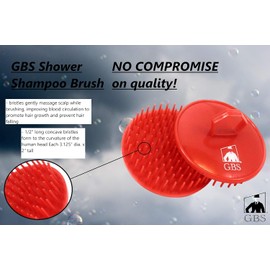 GBS Shower Shampoo Massage Hair Brush No.100 - 2 PACK Red Brush - Scalp Massager, Detangler & Beard Brush - Head Scrubber Promotes Hair Growth. Multi Use for Women Men Beard and Pet Grooming Brushes