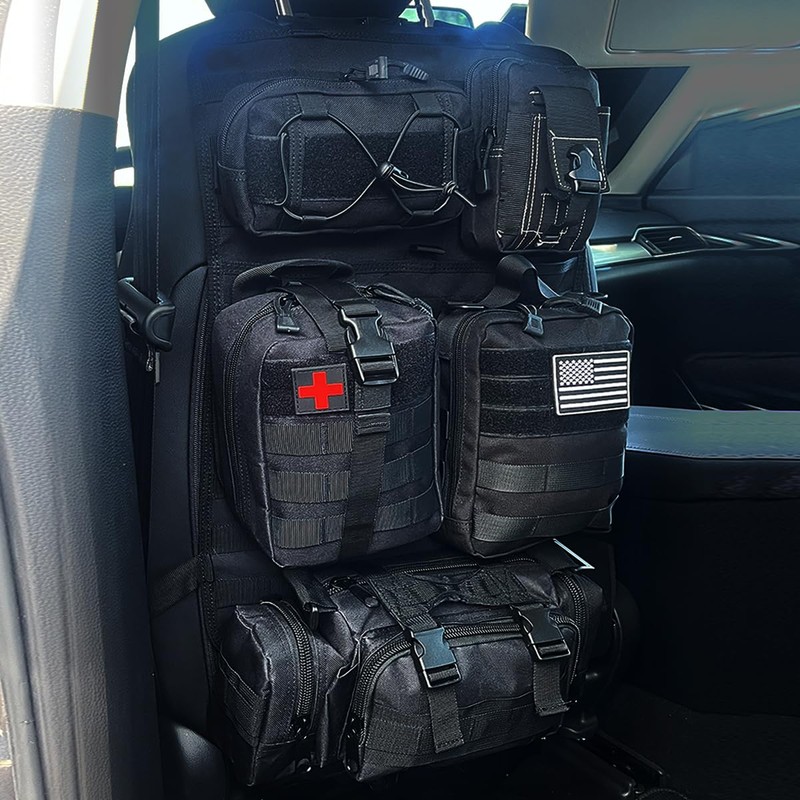 BEATUNEE Universal Tactical Front Seat Back Organizer with 5 detachable