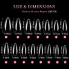 Thick Almond Gel Nail Tips, 540PCS Clear Fake Nails Medium