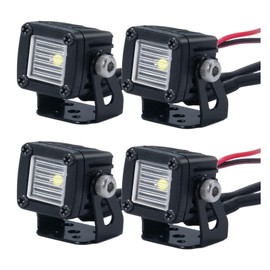 MORFUM RC Car LED Lights Headlights Headlamp Square Lens Spotlight 4PCS Compatible with 1/10 RC Crawler Car TRX4 TRX6 Axial SCX10 90046 RR10 D90 Upgrades Parts (A-Striped)