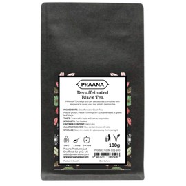 PRAANA TEA Decaffeinated Black Tea, 100 g