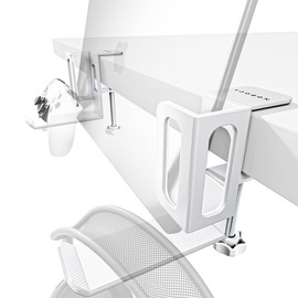 NODOCA Laptop Storage for Desk, MacBook Vertical Stand, Vertical Laptop Stand, with Headphone Holder, Desk Side Storage, Laptop Storage Rack[M, White]