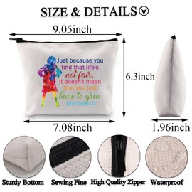 PLITI Matilda The Musical Inspired Gift Broadway Musical Quote Gift Matilda Musical Merchandise Theatre Drama Makeup Bag (Just because musical bagU)