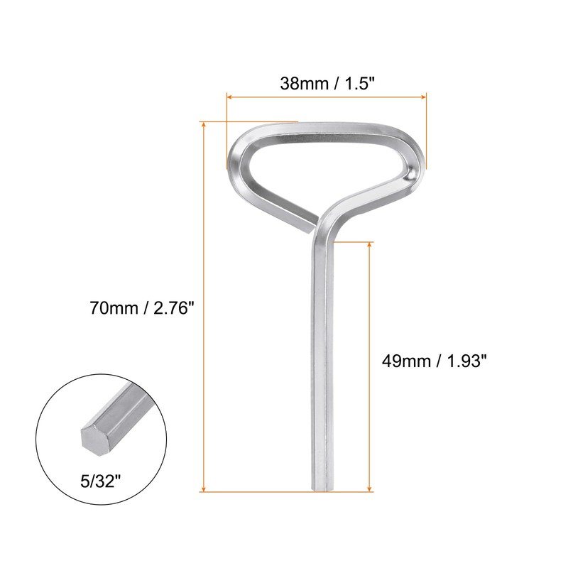 HARFINGTON 6pcs Dogging Hex Key Wrench 5/32" SAE Metal Dog