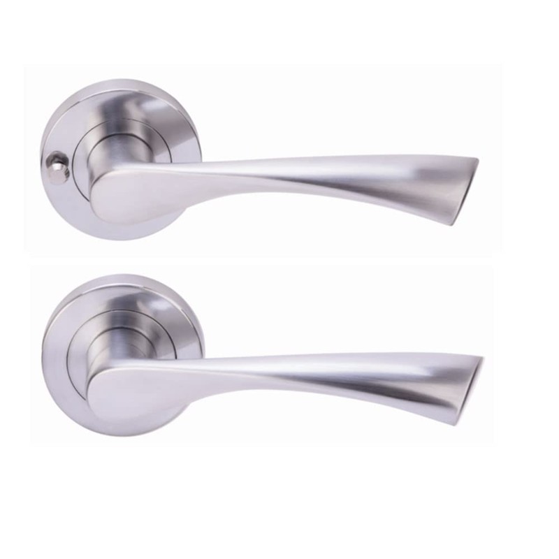 HANDLEZONE® Zena Privacy Lever On Round Rose Door Handles, with