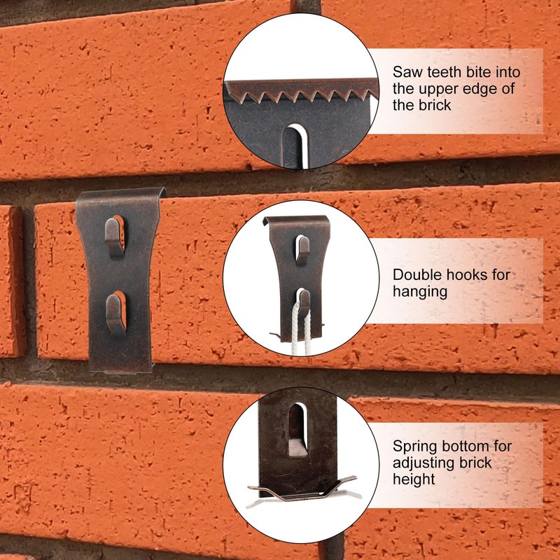 8pcs Brick Hook Clips, Heavy Duty Brick Wall Clamp Brick