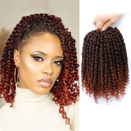 Fulcrum Passion Twist Hair 8 Inch, 8 Packs Pre-Twisted Passion Twist Crochet Hair for Black Women, Soft Passion Twist Curly Crochet Hair Pre Looped, Passion Twist Synthetic Crochet Hair Extensions (8 Inch (Pack of 8 ), T350#)