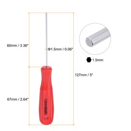 sourcing map 2pcs Hex Magnetic Wrench Screwdriver 1.5x60mm Hex Key Metric Driver with 67mm Handle for Home Improvement Automotive Maintenance General Repair
